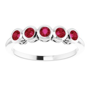 Sterling Silver Imitation Ruby Ring