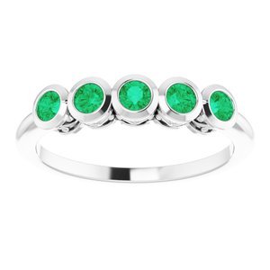 Sterling Silver Imitation Emerald Ring