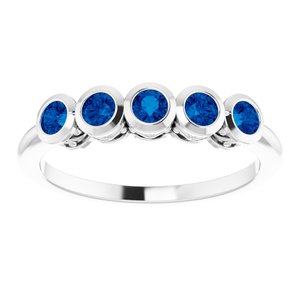 Sterling Silver Imitation Blue Sapphire Ring