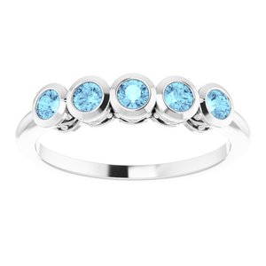 Sterling Silver Imitation Aquamarine Ring