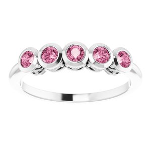Sterling Silver Imitation Pink Tourmaline Ring