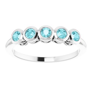 Sterling Silver Imitation Blue Zircon Ring