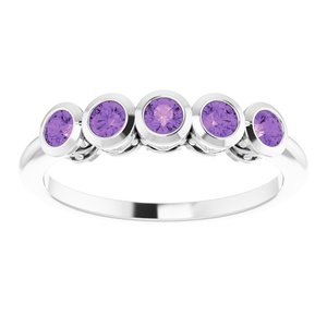 Sterling Silver Imitation Amethyst Ring