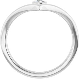 Platinum 1/10 CTW Natural Diamond Bezel-Set V Ring