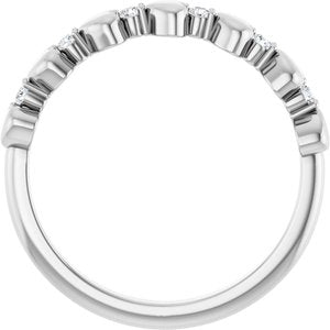 14K White Gold .08 CTW Natural Diamond Heart Stackable Ring
