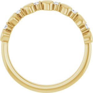 14K Yellow Gold .08 CTW Natural Diamond Heart Stackable Ring