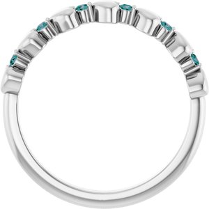14K White Gold Natural Alexandrite Heart Stackable Ring