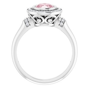 Platinum Natural Morganite & 1/5 CTW Natural Diamond Ring