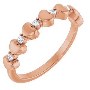 14K Rose Gold .08 CTW Natural Diamond Heart Stackable Ring