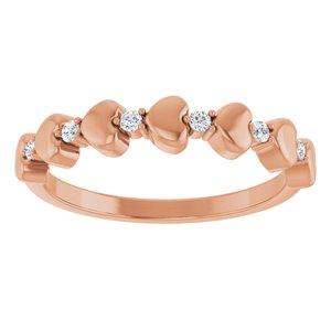 14K Rose Gold .08 CTW Natural Diamond Heart Stackable Ring