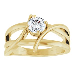 14K Yellow Gold 1/2 CT Lab-Grown Diamond Ring