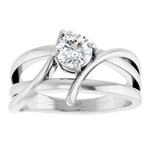 Sterling Silver 1/2 CT Natural Diamond Ring