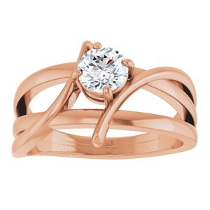 14K Rose Gold 1/2 CT Lab-Grown Diamond Ring