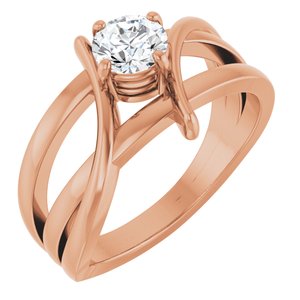 14K Rose Gold 1/2 CT Natural Diamond Ring