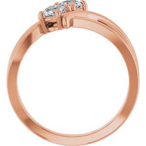 14K Rose Gold 1/2 CTW Natural Diamond Two-Stone Ring