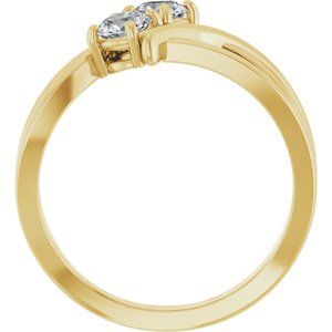 14K Yellow Gold 1/2 CTW Natural Diamond Two-Stone Ring