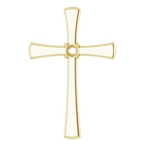 14K Yellow Gold  3 mm Round Pendant Mounting – image 2