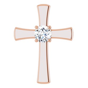 10K Rose Gold  7 mm Round Pendant Mounting