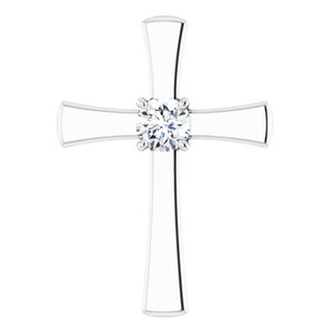 14K White Gold  5.5 mm Round Pendant Mounting