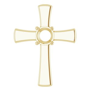 14K Yellow Gold  8 mm Round Pendant Mounting – image 2