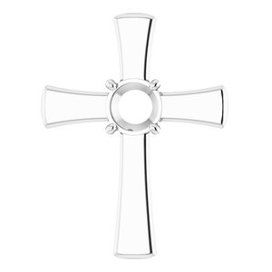 14K White Gold  8 mm Round Pendant Mounting – image 2