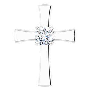 14K White Gold  8 mm Round Pendant Mounting