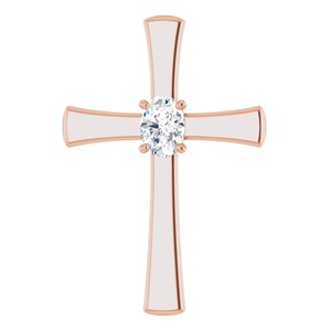 14K Rose Gold  7x5 mm Oval Pendant Mounting