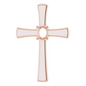 14K Rose Gold  7x5 mm Oval Pendant Mounting – image 2