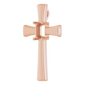 10K Rose Gold  9x7 mm Emerald Pendant Mounting – image 4