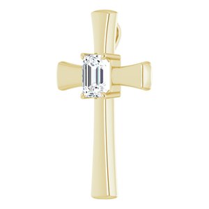 18K Yellow Gold  9x7 mm Emerald Pendant Mounting – image 3