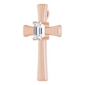 18K Rose Gold  9x7 mm Emerald Pendant Mounting – image 3