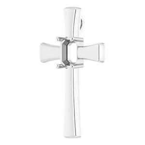 18K White Gold  9x7 mm Emerald Pendant Mounting – image 4