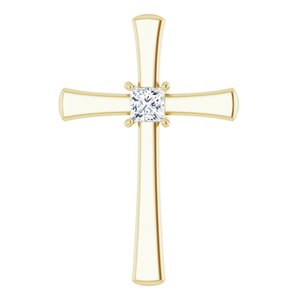 14K Yellow Gold  3.5 mm Square Pendant Mounting