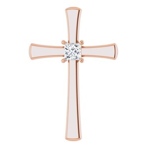 14K Rose Gold  3.5 mm Square Pendant Mounting