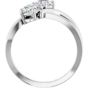 Platinum 1 CTW Natural Diamond Two-Stone Ring