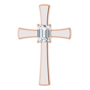 10K Rose Gold  8x6 mm Emerald Pendant Mounting