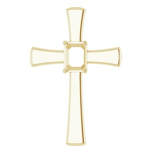 14K Yellow Gold  8x6 mm Emerald Pendant Mounting – image 2