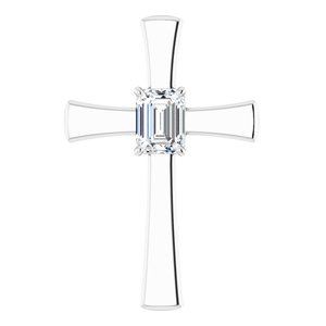 10K White Gold  8x6 mm Emerald Pendant Mounting