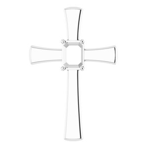 Continuum Sterling Silver  8x6 mm Emerald Pendant Mounting – image 2