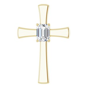 18K Yellow Gold  8x6 mm Emerald Pendant Mounting