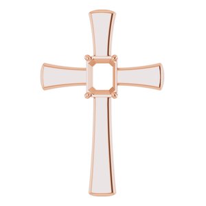 14K Rose Gold  8x6 mm Emerald Pendant Mounting – image 2