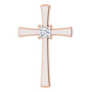 14K Rose Gold  3.75 mm Square Pendant Mounting