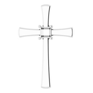 10K White Gold  3.75 mm Square Pendant Mounting – image 2