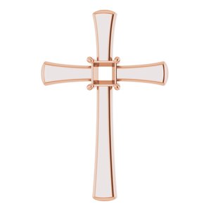 14K Rose Gold  3.75 mm Square Pendant Mounting – image 2