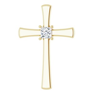 10K Yellow Gold  3.75 mm Square Pendant Mounting