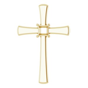 18K Yellow Gold  3.75 mm Square Pendant Mounting – image 2