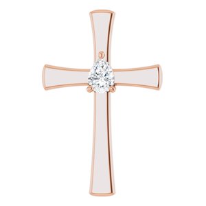 14K Rose Gold  7x5 mm Pear Pendant Mounting