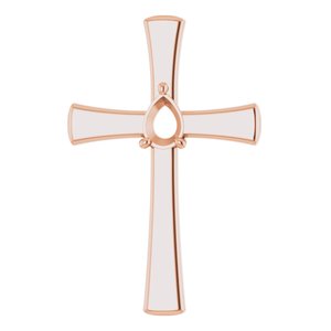 14K Rose Gold  7x5 mm Pear Pendant Mounting – image 2