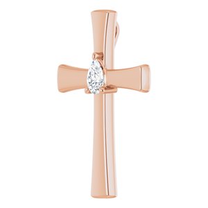 10K Rose Gold  8x5 mm Pear Pendant Mounting – image 3