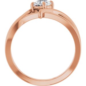 14K Rose Gold 1/2 CT Natural Diamond Ring